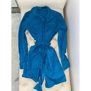 PrettyLittleThing Blue Blazer Dress